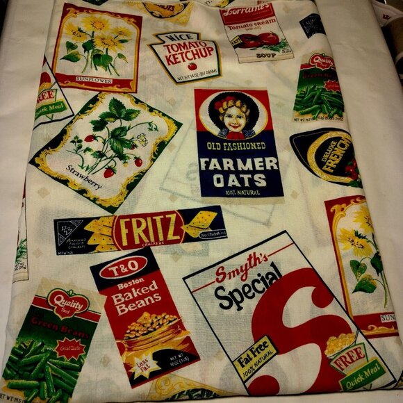 Vintage Tablecloth Picnic Food Package Labels Garden All Over Print Party BBQ - Picture 7 of 12